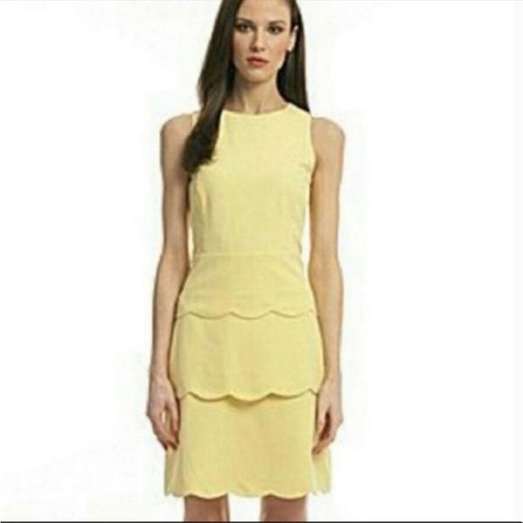 Badgley Mischka Dresses & Skirts - Belle Bradley Mischka Yellow Scallop Tiered Edge Dress 14